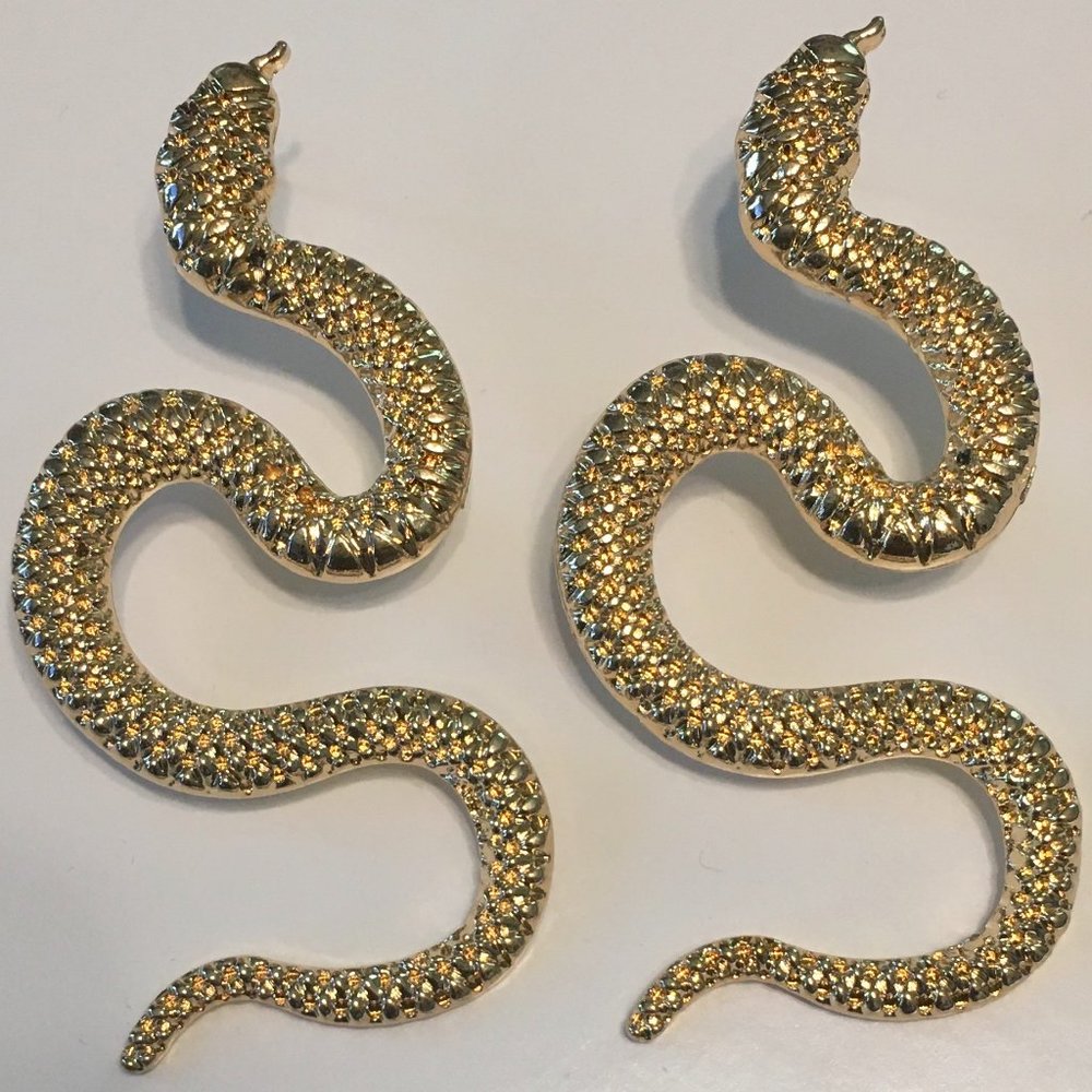 Gold Snake Earrings